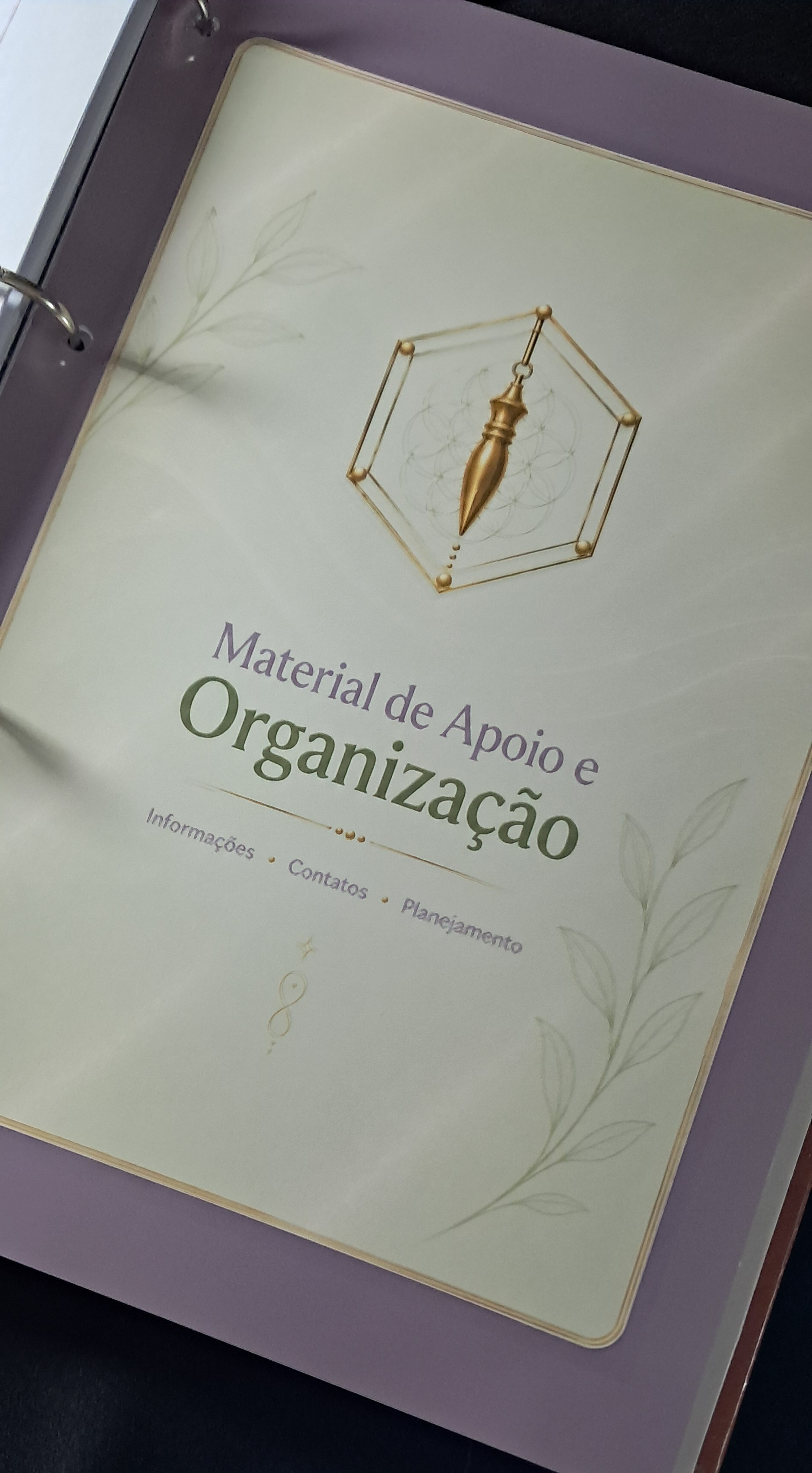 Folhas de organização e planner do caderno A4